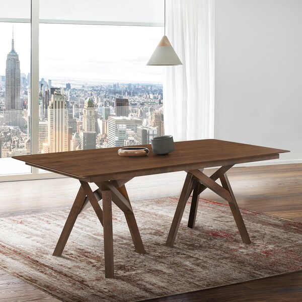 Armen Living Cortina 79" Mid-Century Modern Walnut Wood Dining Table with Walnut Legs - LCCODIWA