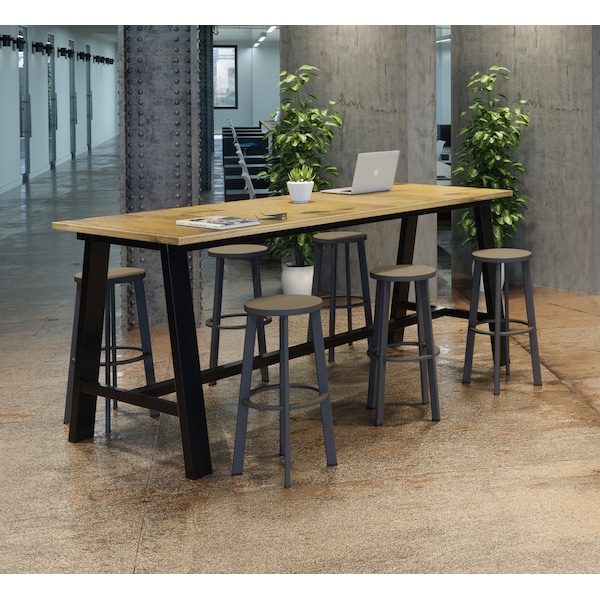 Kfi Rectangle KFI Midtown 3 x 8 FT Conference Table, Natural Finish, Bistro Height, 36 W, 96 L, 41 H - T3696-BMT3672-41-LFTNA