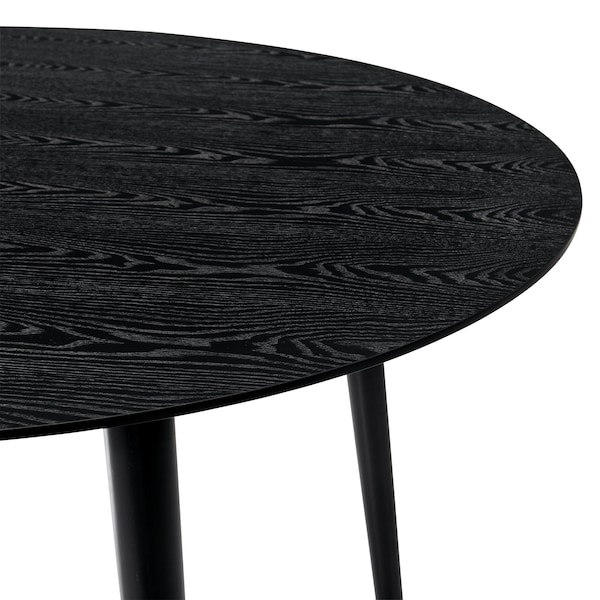 Armen Living Arcadia and Azalea 42" Round Gray and Black Wood 5 Piece Dining Set - SETARDI5AZBLGR42