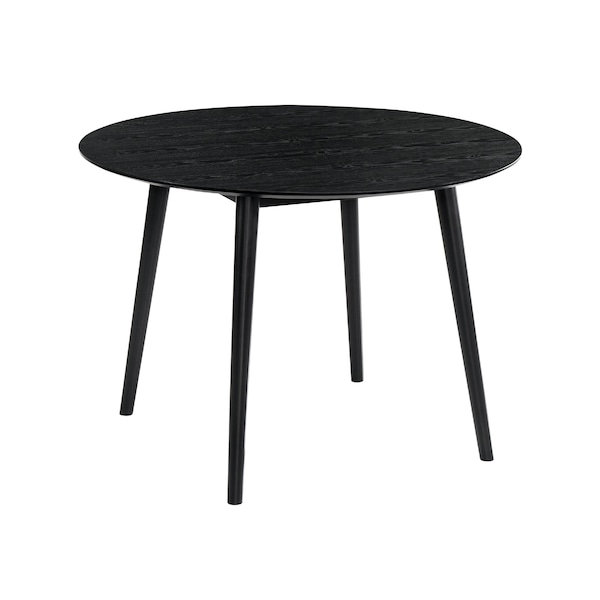 Armen Living Arcadia and Azalea 42" Round Gray and Black Wood 5 Piece Dining Set - SETARDI5AZBLGR42