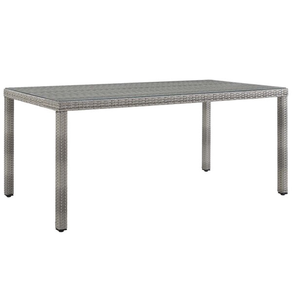 Modway Furniture Aura 68 in. Wicker Rattan Dining Table - Gray, 30 x 38 x 68 in. - EEI-2921-GRY