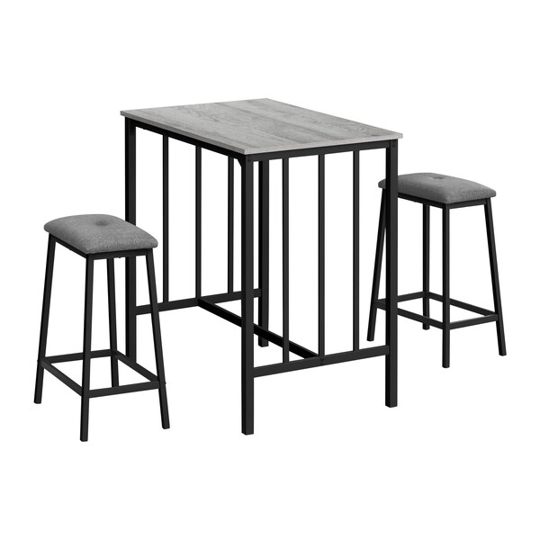 Monarch Specialties Rectangle Counter Height Dining Table Set, 36 in W, 35.5 in L, 23.75 in H, 3 - I 1144