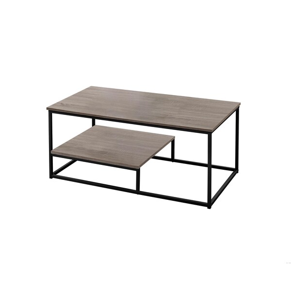 Homeroots Dark Taupe & Black Metal Table Set - Set of 3 - 366092