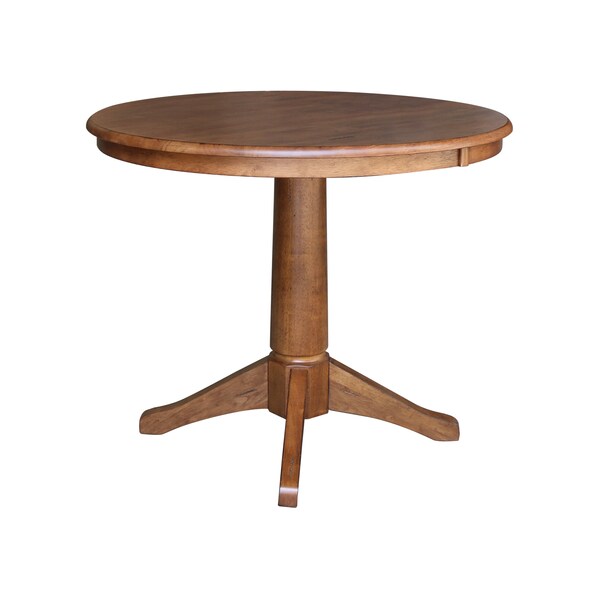 International Concepts Round 36 in Round Top Pedestal Table, 29.9 in Height, Distressed Oak, 36 in W, 36 in L, 29.9 in H - K42-36RT-27B