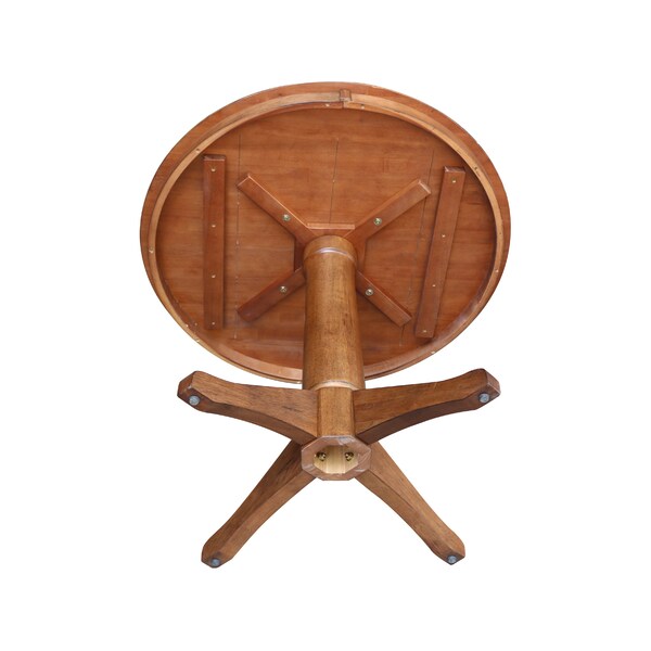 International Concepts Round 36 in Round Top Pedestal Table, 29.9 in Height, Distressed Oak, 36 in W, 36 in L, 29.9 in H - K42-36RT-27B