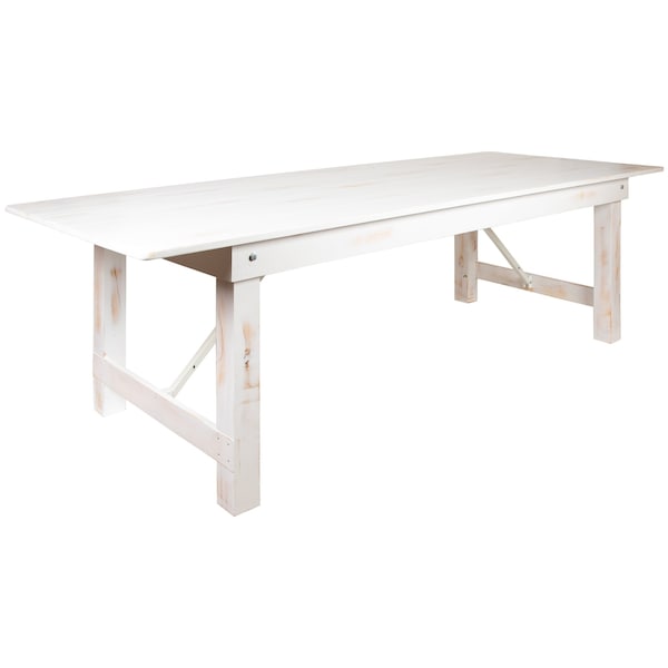 Flash Furniture Rectangle 40.25" W, 108" L, 30" H, Wood, Wood Grain - XA-F-108X40-WH-GG