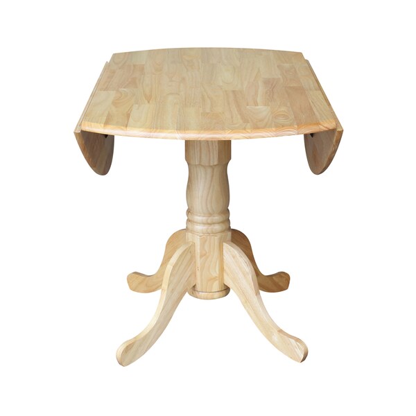 International Concepts 42 in. Dual Drop Leaf Table with 4 Ladder Back Dining Chairs - 5 Piece Dining Set - K01-42DP-C46-617-4