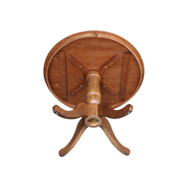 International Concepts Round 36 in Round Top Pedestal Table, 29.1 in Height, Distressed Oak, 36 in W, 36 in L, 29.1 in H - K42-36RT