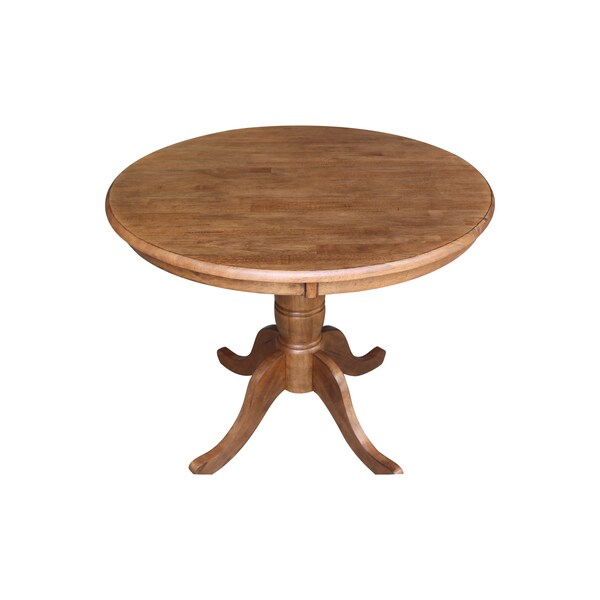 International Concepts Round 36 in Round Top Pedestal Table, 29.1 in Height, Distressed Oak, 36 in W, 36 in L, 29.1 in H - K42-36RT