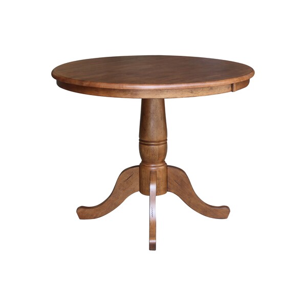 International Concepts Round 36 in Round Top Pedestal Table, 29.1 in Height, Distressed Oak, 36 in W, 36 in L, 29.1 in H - K42-36RT