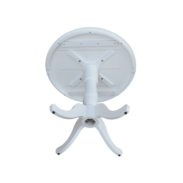 International Concepts Round 36 in Round Top Pedestal Table, 34.9 inH, White, 36 in W, 36 in L, 35.1 in H, Wood, White - K08-36RT-6B