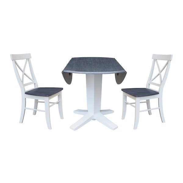 Whitewood Industries Extension Dining Tables, 45 in L, 38 in H, Parawood, 3 Piece - K05-42DPT-23-C613-2