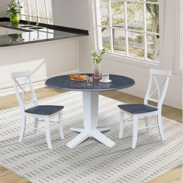 Whitewood Industries Extension Dining Tables, 45 in L, 38 in H, Parawood, 3 Piece - K05-42DPT-23-C613-2