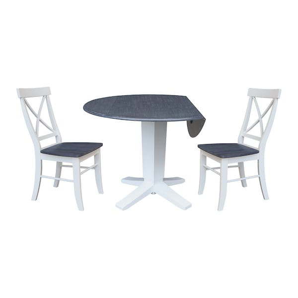 Whitewood Industries Extension Dining Tables, 45 in L, 38 in H, Parawood, 3 Piece - K05-42DPT-23-C613-2