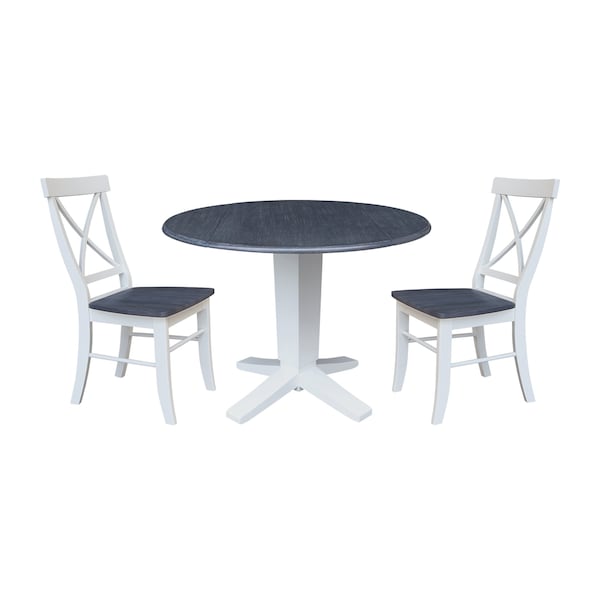 Whitewood Industries Extension Dining Tables, 45 in L, 38 in H, Parawood, 3 Piece - K05-42DPT-23-C613-2