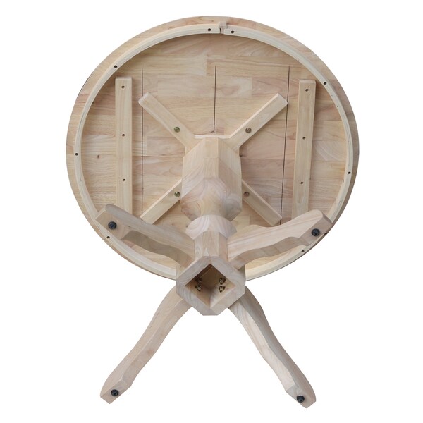 International Concepts Round 36 in Round Top Pedestal Table, 34.9 inH, Unfinished, 36 in W, 36 in L, 35.9 in H, Wood - K-36RT-11P