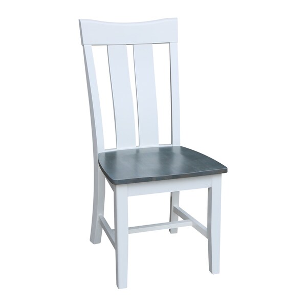 International Concepts Round 42 in. Dual Drop Leaf Dining Table with 4 Slat Back Chairs - 5 Piece Dining Set, 42 in W - K05-42DP-C13-4