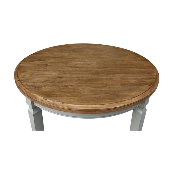 International Concepts Round 44 inx 44 in Round Top Dining Table, Hickory/Stone, 44 in W, 44 in L, 30 in H, Wood - T41-144R-30
