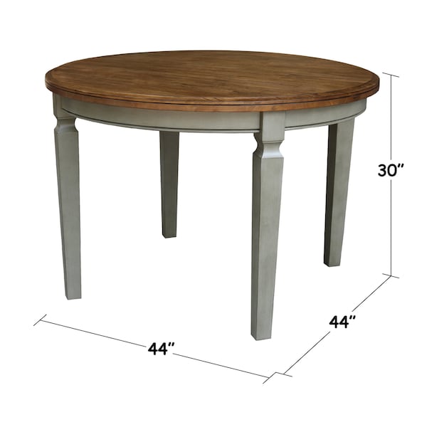 International Concepts Round 44 inx 44 in Round Top Dining Table, Hickory/Stone, 44 in W, 44 in L, 30 in H, Wood - T41-144R-30
