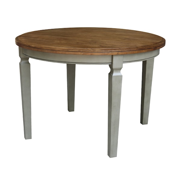 International Concepts Round 44 inx 44 in Round Top Dining Table, Hickory/Stone, 44 in W, 44 in L, 30 in H, Wood - T41-144R-30