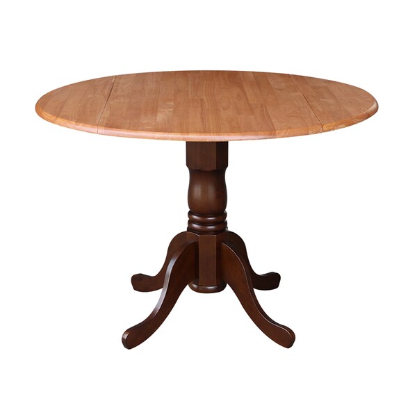 International Concepts 42 in. Dual Drop Leaf Table with 2 Splat Back Dining Chairs - 3 Piece Dining Set - K58-42DP-C581-10P