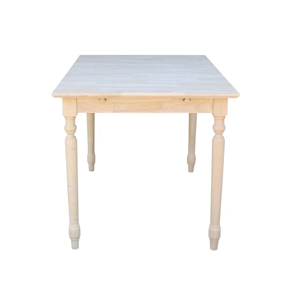 International Concepts Rectangle Table with Butterfly Extension, Unfinished, 32 in W, 48 in L, 30 in H, Wood, Unfinished - K-T32X-330T