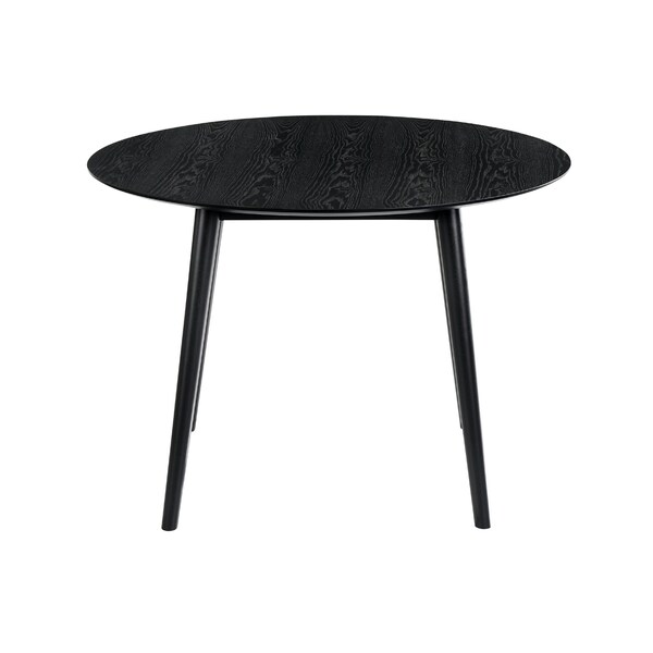 Armen Living Arcadia and Renzo 42" Round Gray and Black Wood 5 Piece Dining Set - SETARDI5REBLGR42