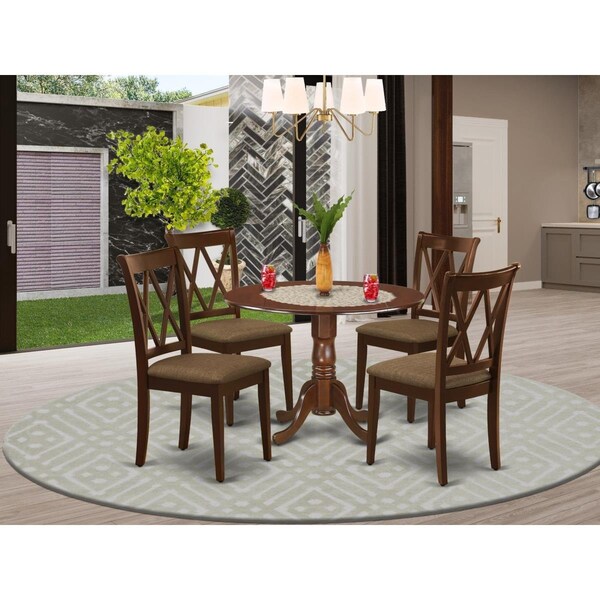 East West Furniture 5 Piece Dublin Dining Set - Mahogany - DLCL5-MAH-C