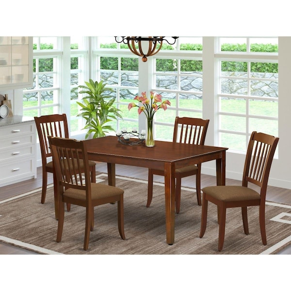 East West Furniture 5 Piece Capri Dining Set - Mahogany - CADA5-MAH-C