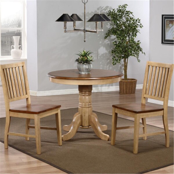 Fine-Line 3 Piece Brook 36 Round Dining Set with Napoleon Chairs - FI787549