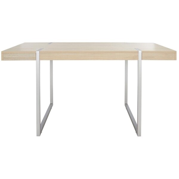 Safavieh 59.1 x 33.5 x 29.5 in. Cael Dining Table Sand & Silver - DTB9300A