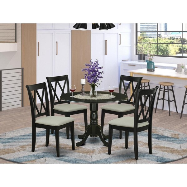 East West Furniture 5 Piece Dublin Dining Set - Black - DLCL5-BLK-C
