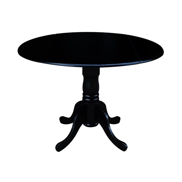 International Concepts 42 in. Dual Drop Leaf Table with 2 Ladder Back Dining Chairs - 3 Piece Dining Set - K46-42DP-C617P