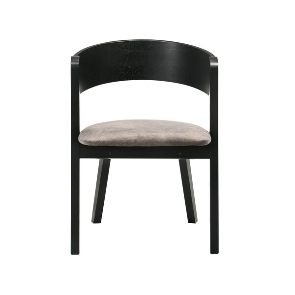Armen Living Venus and Jackie 5 Piece Black Marble Round Dining Set - SETVEDIBLK5E