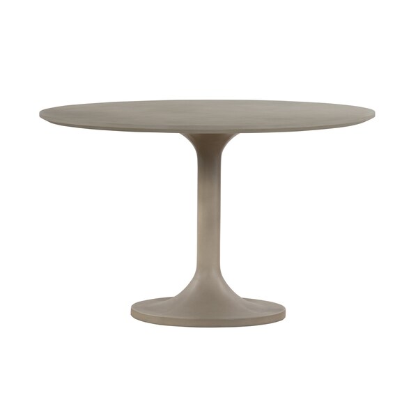 Armen Living Pippa Concrete and Metal Tulip Round Dining Table - LCPIDICCGR