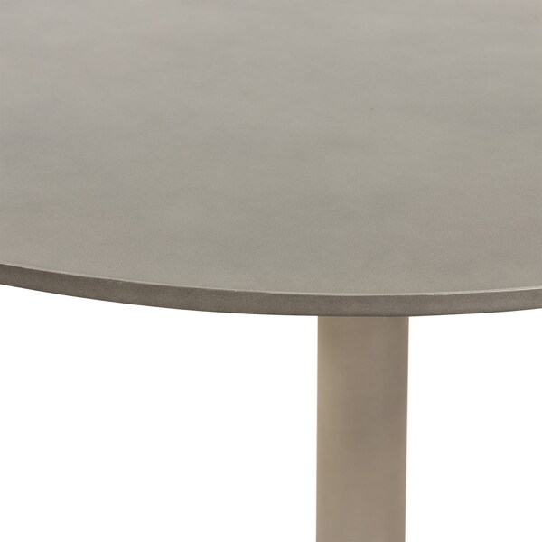 Armen Living Pippa Concrete and Metal Tulip Round Dining Table - LCPIDICCGR