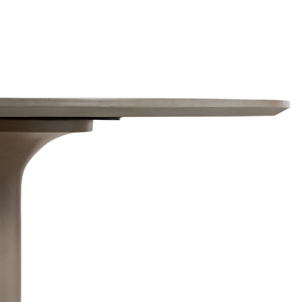 Armen Living Pippa Concrete and Metal Tulip Round Dining Table - LCPIDICCGR