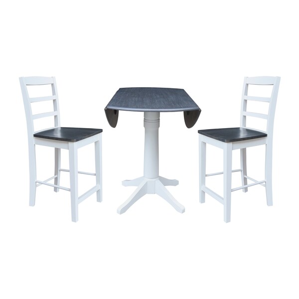 Whitewood Industries Extension Dining Tables, 45 in L, 38 in H, Parawood, 3 Piece Set - K05-42DPT-27-S402-2