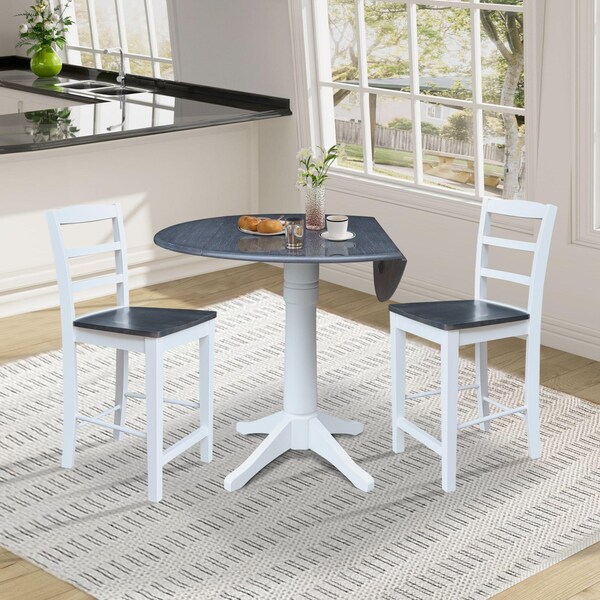 Whitewood Industries Extension Dining Tables, 45 in L, 38 in H, Parawood, 3 Piece Set - K05-42DPT-27-S402-2