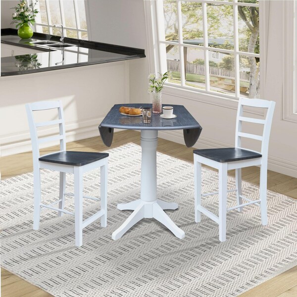 Whitewood Industries Extension Dining Tables, 45 in L, 38 in H, Parawood, 3 Piece Set - K05-42DPT-27-S402-2