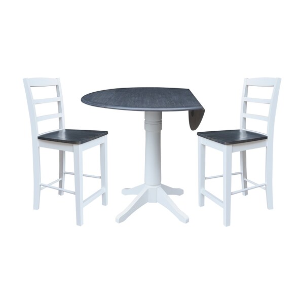 Whitewood Industries Extension Dining Tables, 45 in L, 38 in H, Parawood, 3 Piece Set - K05-42DPT-27-S402-2