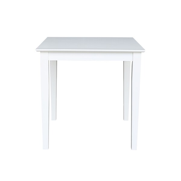 International Concepts Square Solid Wood Top Table, Dining Height, White, 30 in W, 30 in L, 30 in H, Wood, White - K08-3030-30S