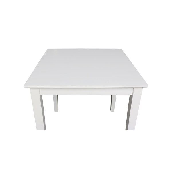 International Concepts Square Solid Wood Top Table, Dining Height, White, 30 in W, 30 in L, 30 in H, Wood, White - K08-3030-30S
