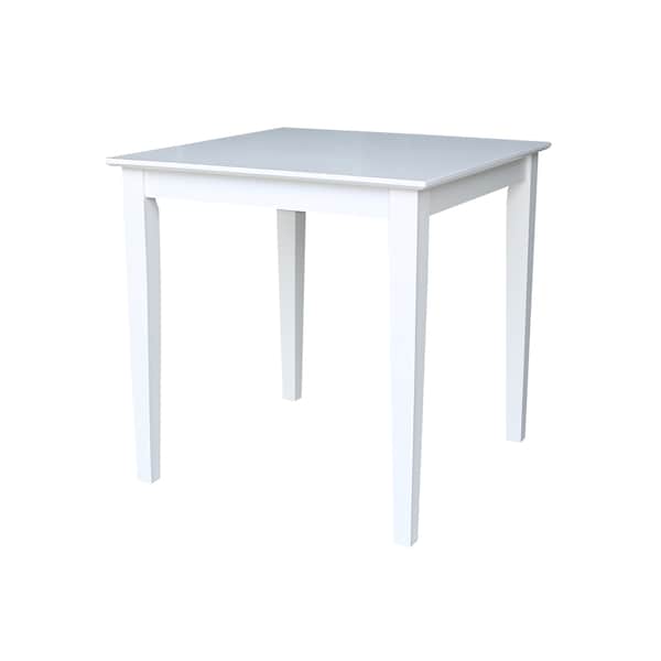 International Concepts Square Solid Wood Top Table, Dining Height, White, 30 in W, 30 in L, 30 in H, Wood, White - K08-3030-30S