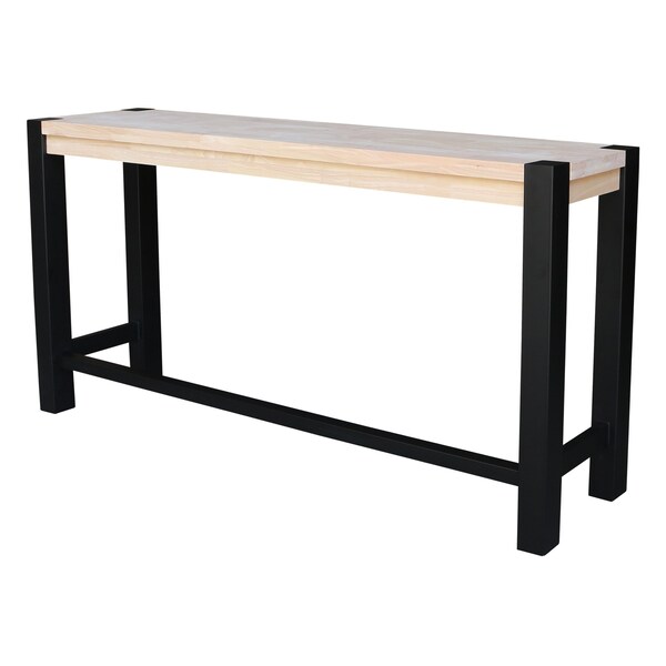 Whitewood Industries Rectangular Fixed Top Table, 72 in W, 36 in L, 16 in H, Parawood, Unfinished/Black - T-1672-36