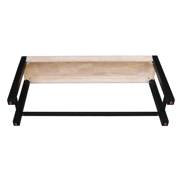 Whitewood Industries Rectangular Fixed Top Table, 72 in W, 36 in L, 16 in H, Parawood, Unfinished/Black - T-1672-36