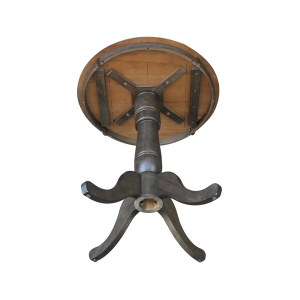 International Concepts Round 30 in Round Top Pedestal Table, 35.1 inH, Hickory/Washed Coal, 30 in W, 30 in L, 35.1 in H - K45-30RT-6B
