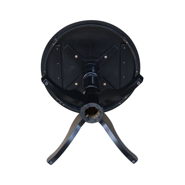 International Concepts Round 30 in Round Top Pedestal Table, 34.9 inH, Black, 30 in W, 30 in L, 35.1 in H, Wood, Black - K46-30RT-6B