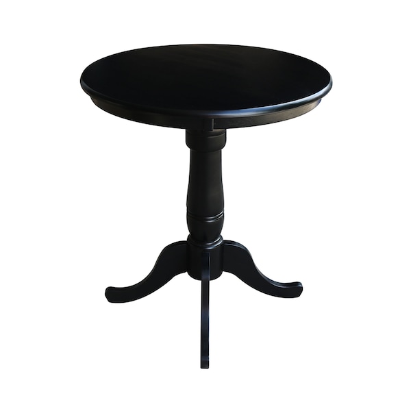 International Concepts Round 30 in Round Top Pedestal Table, 34.9 inH, Black, 30 in W, 30 in L, 35.1 in H, Wood, Black - K46-30RT-6B