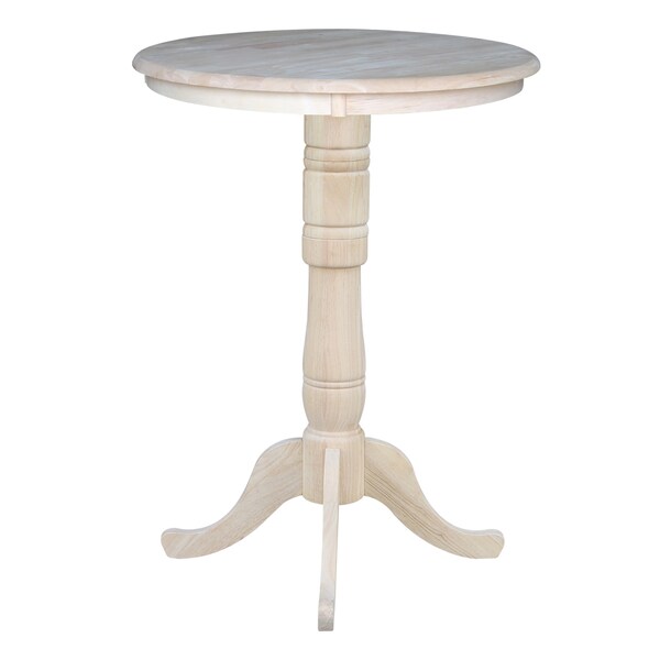 International Concepts Round 30 in Round Top Pedestal Table, 40.9 inH, Unfinished, 30 in W, 30 in L, 40.9 in H, Wood - K-30RT-6B-2